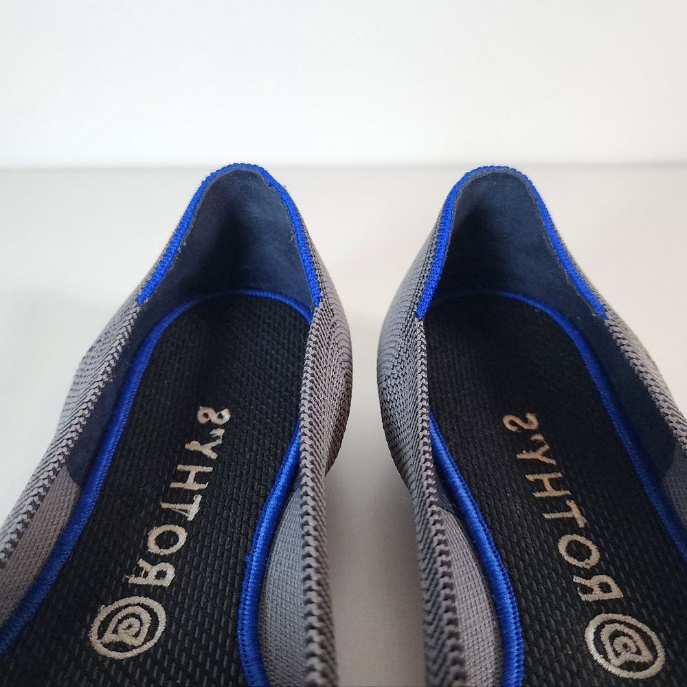 Rothy's The Point Cloud Grey Birdseye Casual Career Flats Size 11 - Picture 8 of 14